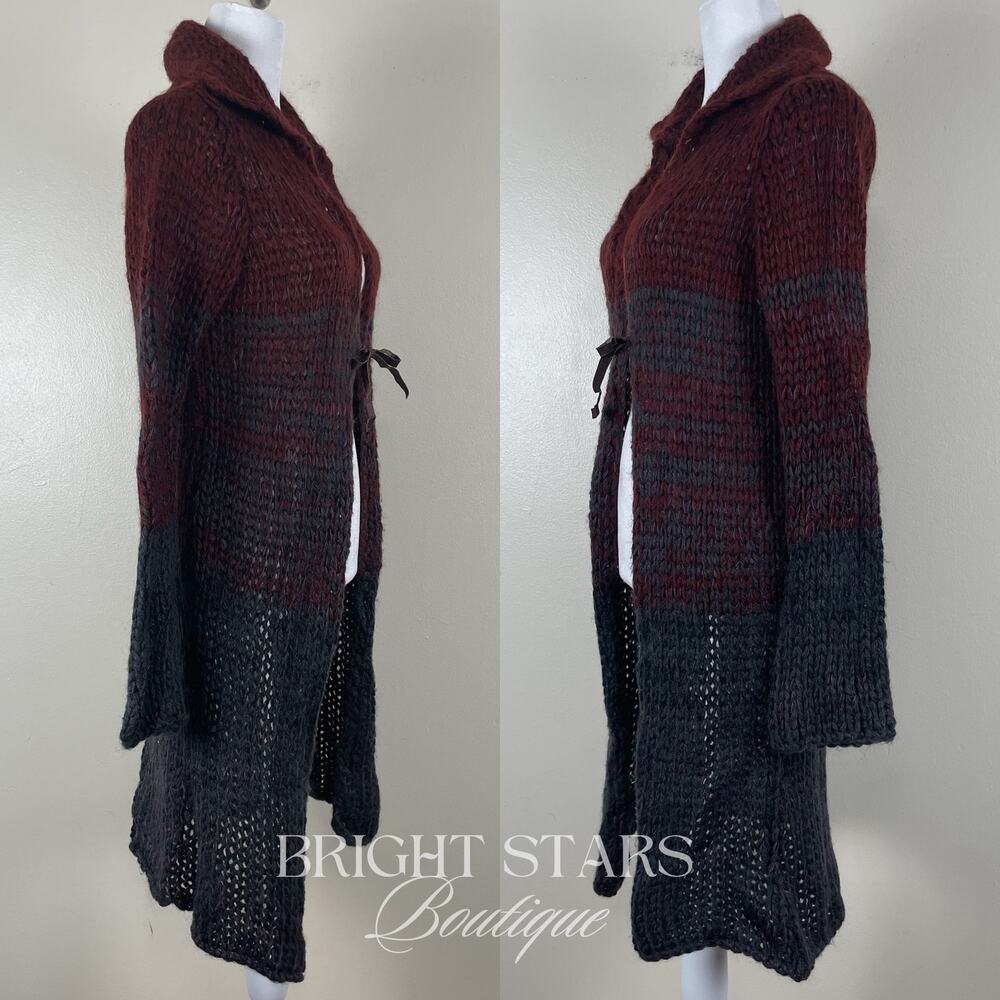 Rare Vintage Knit Ombre Duster Cardi ASO Willow Rosenberg BtVS Ashley Olsen Red - Picture 7 of 13